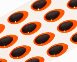 3D Epoxy Teardrop Eyes, Fluo Orange, 10 mm